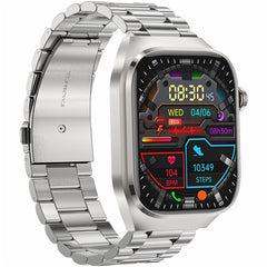 TK16 2.04-inch AMOLED Screen Smart Watch Micro-Physical Examination ECG Heart Rate Monitor Sport Watch, Steel Strap - TechGearPal