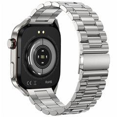 TK16 2.04-inch AMOLED Screen Smart Watch Micro-Physical Examination ECG Heart Rate Monitor Sport Watch, Steel Strap - TechGearPal