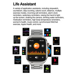 TK16 2.04-inch AMOLED Screen Smart Watch Micro-Physical Examination ECG Heart Rate Monitor Sport Watch, Steel Strap - TechGearPal