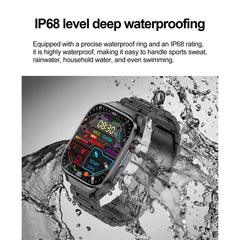 TK16 2.04-inch AMOLED Screen Smart Watch Micro-Physical Examination ECG Heart Rate Monitor Sport Watch, Steel Strap - TechGearPal