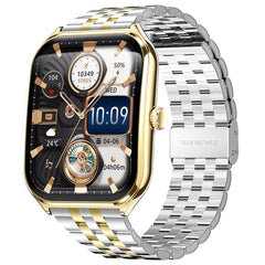MT61 Ultra Thin Smart Watch 1.96 Inch AMOLED Curved Screen Bluetooth-Compatible Calling Health Monitor, Steel Strap - TechGearPal