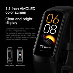 C60 1.1 inch Waterproof Smart Watch Body Temperature Health Monitor Fitness Tracker Sports Wristband - TechGearPal