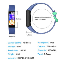 Y99C 0.96 inch Children Smart Watch IP68 Waterproof Sports Bracelet Health Monitoring Wristband - TechGearPal