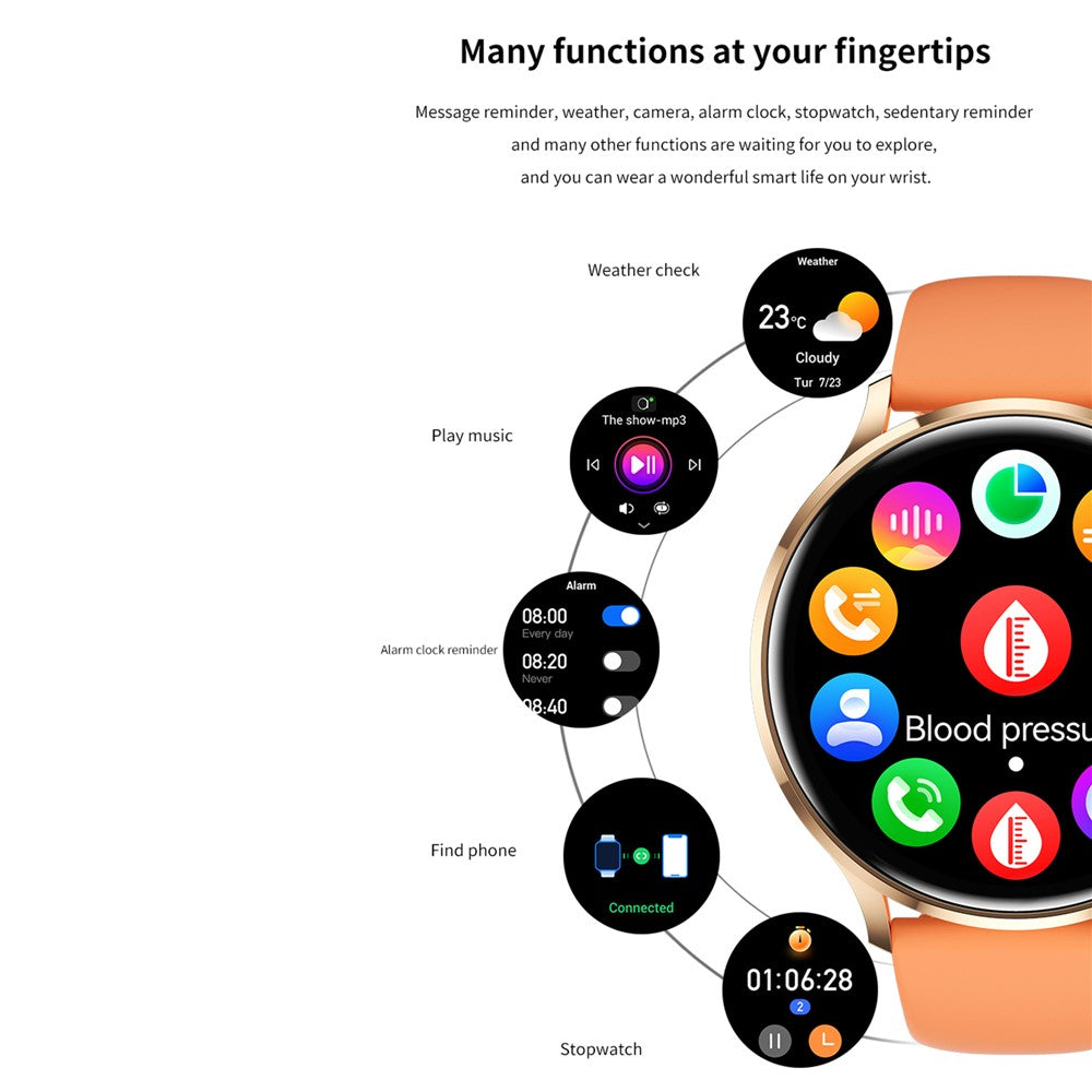 MX40 1.39 inch Bluetooth-compatible Smart Watch Female Menstrual Cycle Health Monitoring Sport Bracelet - TechGearPal