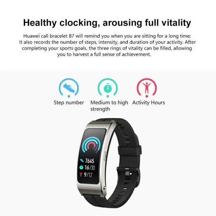 HUAWEI B7 2-in-1 Bluetooth-compatible Earphone AMOLED Screen Smart Wristband Pedometer Sports Bracelet - TechGearPal