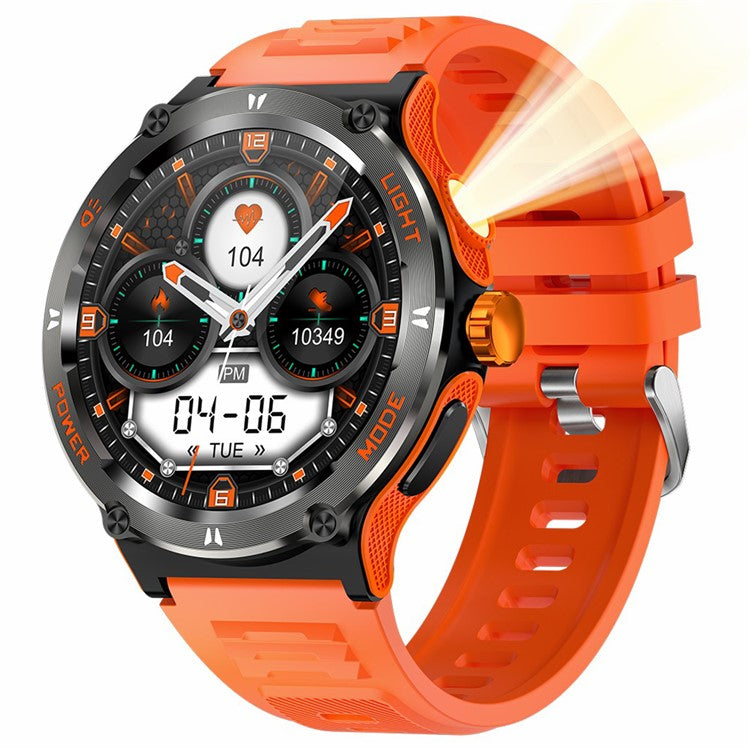 KT76 3ATM Waterproof Health Monitor 1.53-inch Bluetooth-compatible Smart Watch with Flashlight - TechGearPal