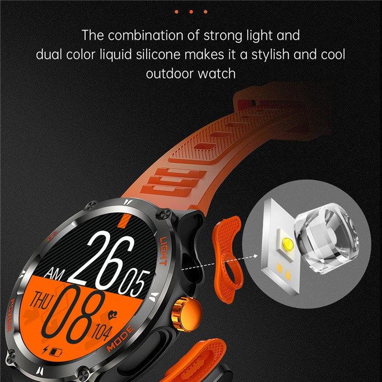 KT76 3ATM Waterproof Health Monitor 1.53-inch Bluetooth-compatible Smart Watch with Flashlight - TechGearPal