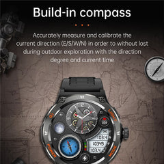 KT76 3ATM Waterproof Health Monitor 1.53-inch Bluetooth-compatible Smart Watch with Flashlight - TechGearPal