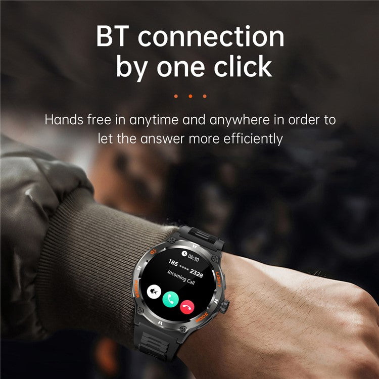 KT76 3ATM Waterproof Health Monitor 1.53-inch Bluetooth-compatible Smart Watch with Flashlight - TechGearPal