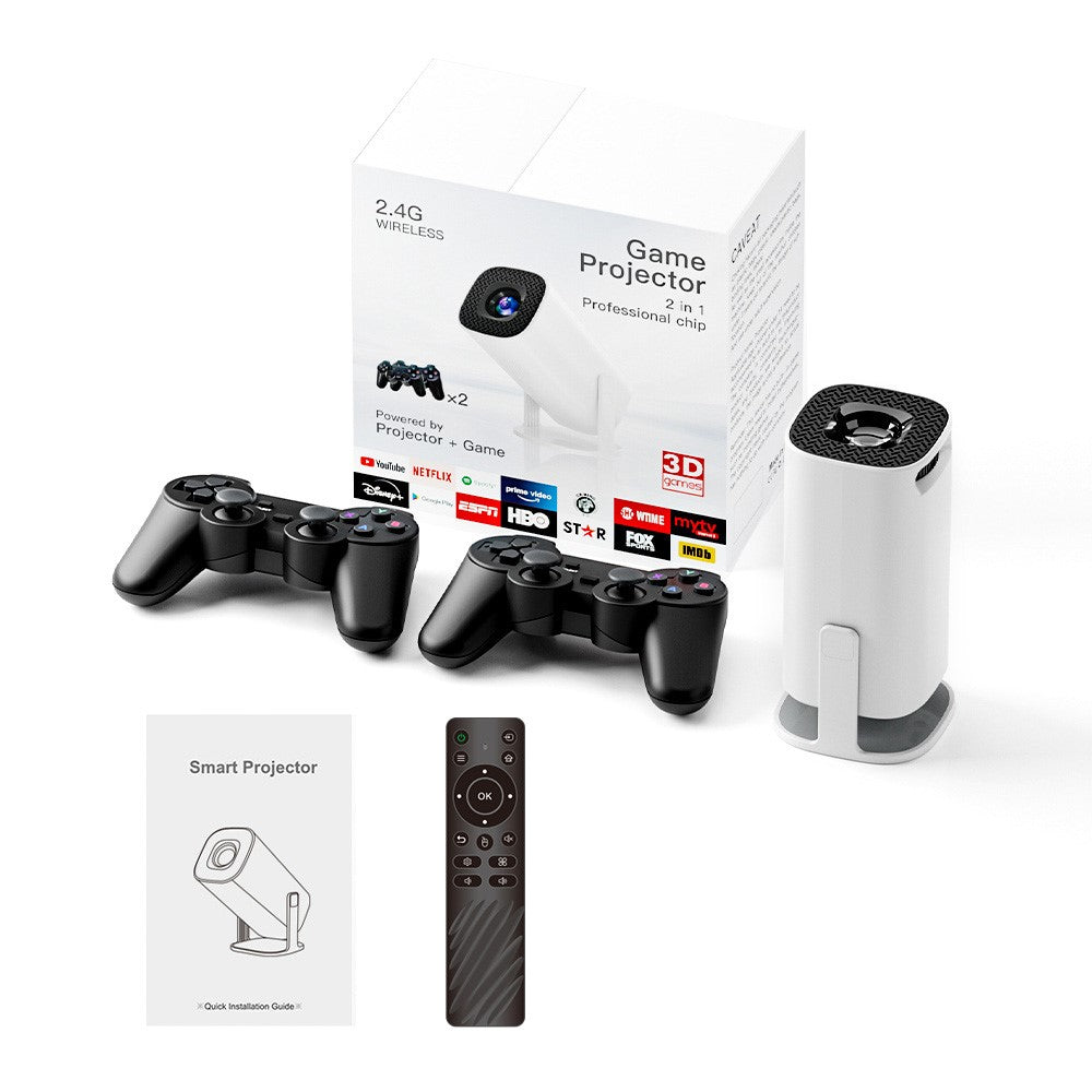 P30 MAX Android 11 WiFi 6 4K 1080P Bluetooth-compatible Smart Projector with 2 Handheld Game Controllers