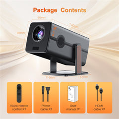 HM103-A Dual-Band Bluetooth-compatible 5.0 1080P Auto Focus Projector with 270-Degree Adjustable