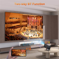 HM103-A Dual-Band Bluetooth-compatible 5.0 1080P Auto Focus Projector with 270-Degree Adjustable
