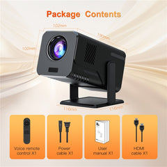 HM103-B Dual-Band Bluetooth-compatible 5.0 1080P Auto Focus Projector with 270-Degree Adjustable