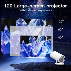 HY300-H713 600P Portable Mini Projector LED 130 ANSI Lumens Android 11 WiFi BT5.4 Projector for Home / Office