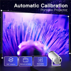 HY300-H713 600P Portable Mini Projector LED 130 ANSI Lumens Android 11 WiFi BT5.4 Projector for Home / Office