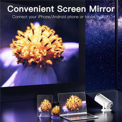 HY300-H713 600P Portable Mini Projector LED 130 ANSI Lumens Android 11 WiFi BT5.4 Projector for Home / Office