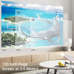 HOTACK D047A Portable Wireless Projector Mini Home Theater Projector with Bluetooth-compatible WiFi Functions Support 32GTF Card