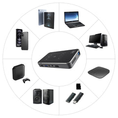 HOTACK D047E Wireless Bluetooth-compatible Projector Portable Home Theater Projector Mini Screenless TV Touch Android Projector