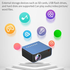 T4 Portable Mini Projector WiFi Mobile Phone Screen Mirroring Home Theater LED Video Projector