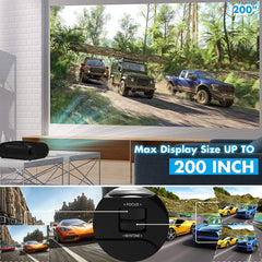 T7 1080P HD Video Mini Projector Portable 200ANSI Movie Projector with Synchronize Smartphone Screen Function