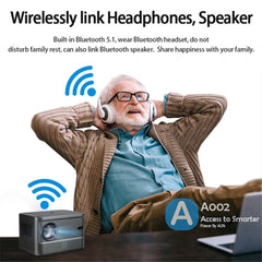 AUN A002 Portable Home Theater Projector Android 9.0 HD Video Screen Mirroring WiFi Bluetooth-compatible LED Projector