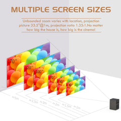 P18 Portable 3D 4K Smart Mini Projector Android 9.0 2.4G / 5G WiFi Home Movie Beamer, 2+32GB