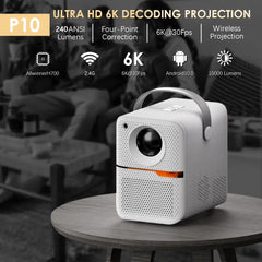 HONGTOP P10 Android 10 Allwinner H700 WiFi6 Bluetooth-compatible HD Video Home Theater LED Projector, 2+8G