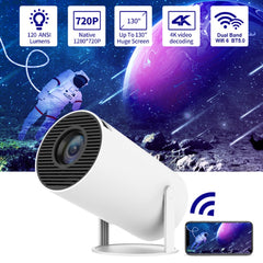 HY300-RK3566 Portable Mini Projector WiFi Bluetooth-compatible HD Video Home Theater LED Projector