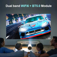 HY300-RK3566 Portable Mini Projector WiFi Bluetooth-compatible HD Video Home Theater LED Projector