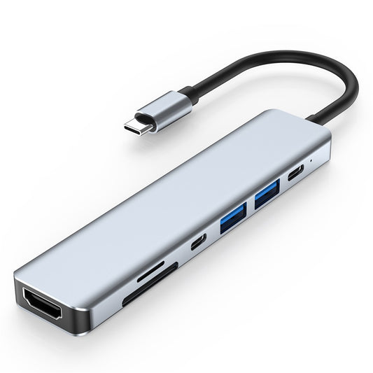 2121 7-in-1 USB-C Docking Station Lightweight Portable USB Hub Adapter Multi-Port Type-C Converter Support HD 4K 30Hz, PD 87W, 5.0Gbps Data Transmission - TechGearPal