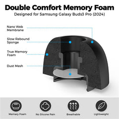 AHASTYLE WG168 3 Pairs For Samsung Galaxy Buds3 Pro Silicone Ear Tips Bluetooth-Compatible Earbuds Caps, Size: S + M + L - TechGearPal