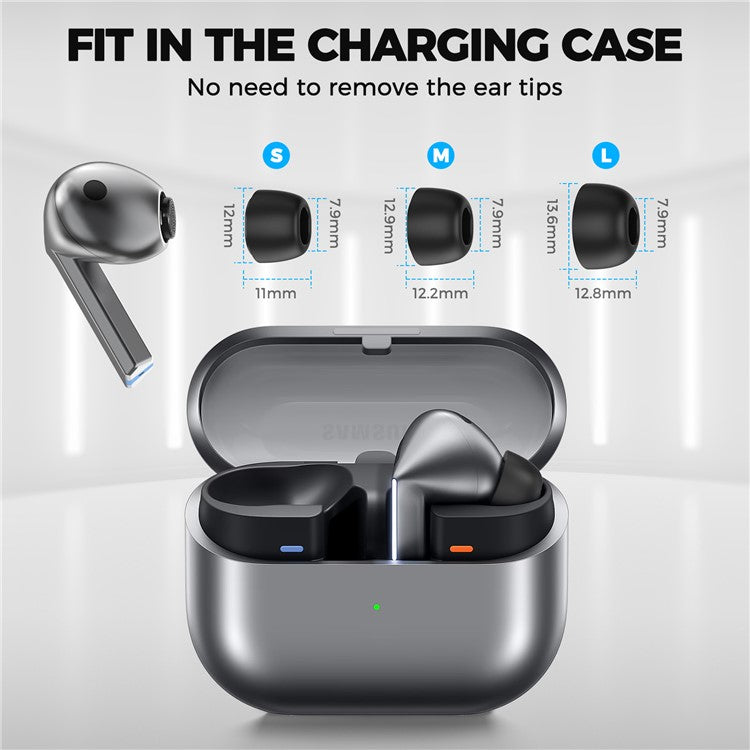 AHASTYLE WG168 3 Pairs For Samsung Galaxy Buds3 Pro Silicone Ear Tips Bluetooth-Compatible Earbuds Caps, Size: S + M + L - TechGearPal