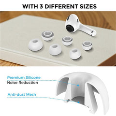 AHASTYLE WG86 2 Pairs Silicone Earphone Tips Replacement for Apple AirPods Pro 2, Size: S+L - TechGearPal
