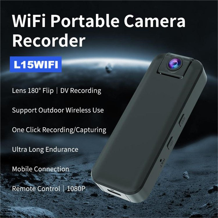 L15WIFI Outdoor Sports Video Recording Camera DV Rotatable Lens WiFi HD Infrared Night Vision Camera - TechGearPal