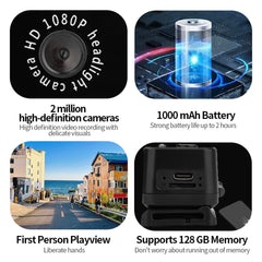 D7 Outdoor Portable HD Headlamp Camera 1080P Video Recording Smart Sensor LED Light with 32GB Card - TechGearPal