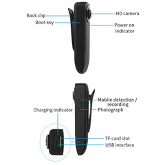 A18 Back Clip Camera HD 1080P Video IR Night Vision Motion Detection Camera Outdoor Sports Lavalier Camera - TechGearPal