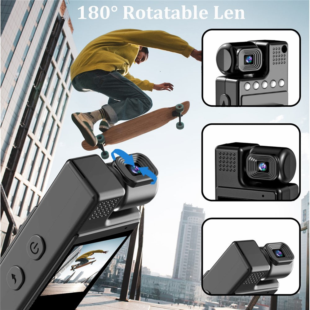 L9 1080P Full HD Body Camcorder Night Vision Mini Camera with 180 Degree Rotating Lens - TechGearPal