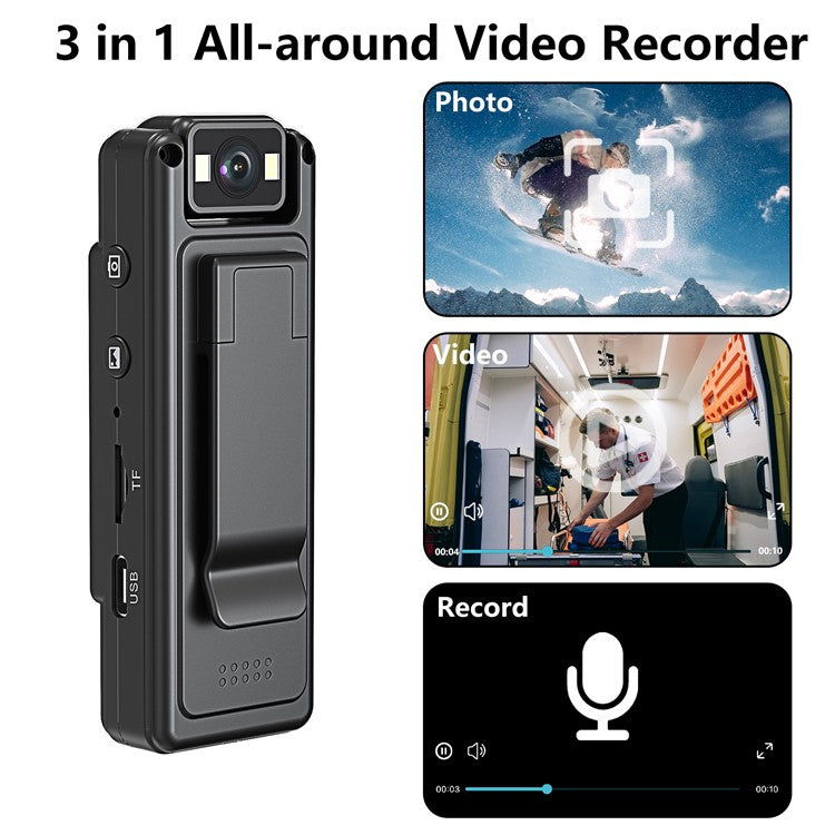 L12 HD Night Vision Portable WiFi Camcorder Mini 1080P Action Camera - TechGearPal