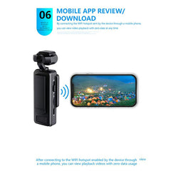 DV01 1080P Pocket Action Camera High Definition Anti Shake WiFi Sports Camera, No TF Card