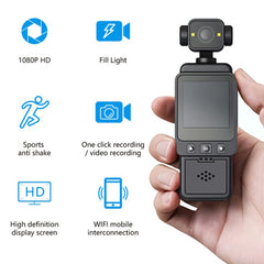 DV01 1080P Pocket Action Camera High Definition Anti Shake WiFi Sports Camera, No TF Card