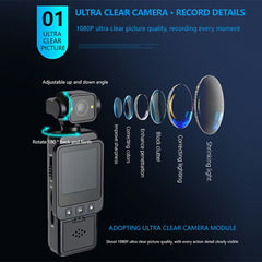 DV01 1080P Pocket Action Camera High Definition Anti Shake WiFi Sports Camera, with 32GB TF Card