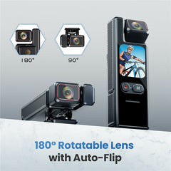 L17 1.69 Inch 4K Wireless Action Camera EIS Anti Shake Touch Screen Sports Camcorder with 64GB Card + Card Reader