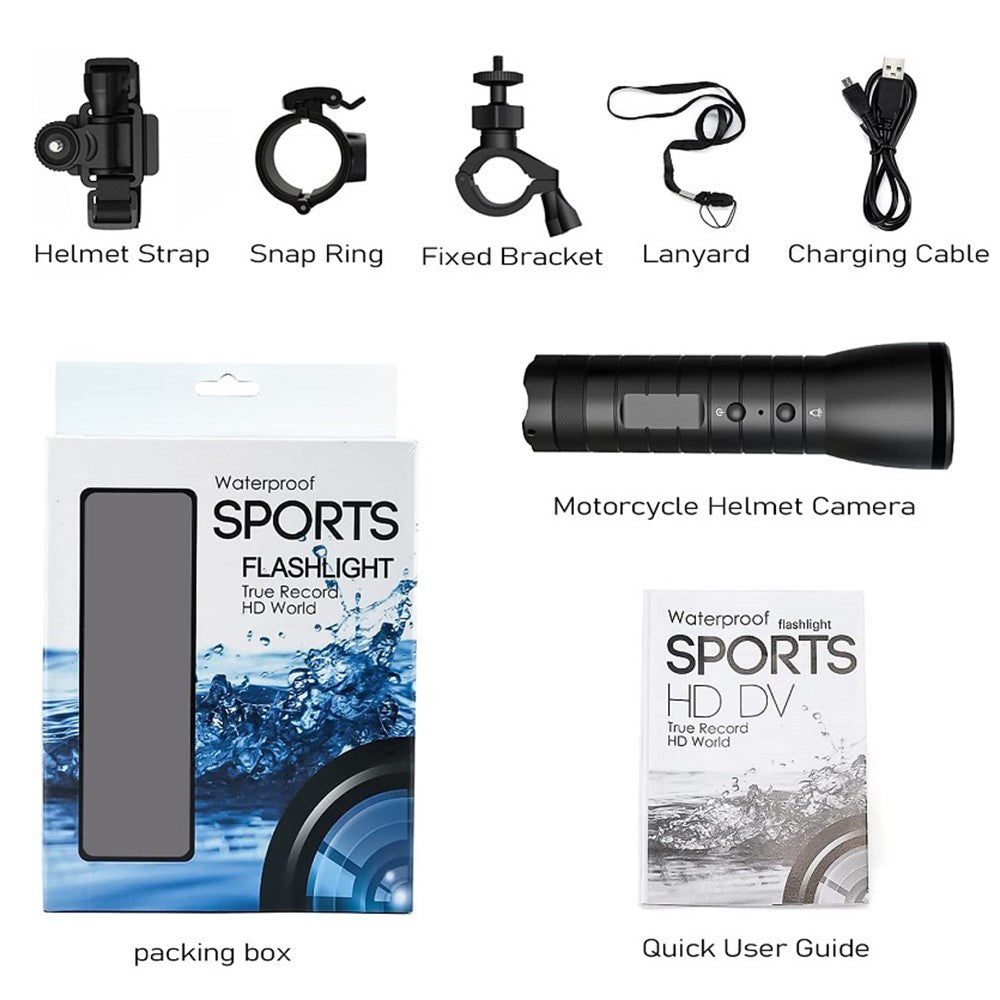 H51 Motorcycle Helmet Camera HD 1080P Sports Action Camera Bike Car Video Recorder Flashlight Compass - TechGearPal