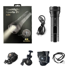H66B 4K Ultra HD Bike Helmet Camera Waterproof Video Flashlight Camcorder with 120-degree Wide Angle - TechGearPal
