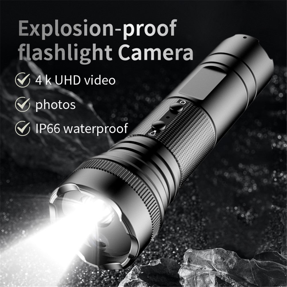 H66B 4K Ultra HD Bike Helmet Camera Waterproof Video Flashlight Camcorder with 120-degree Wide Angle - TechGearPal