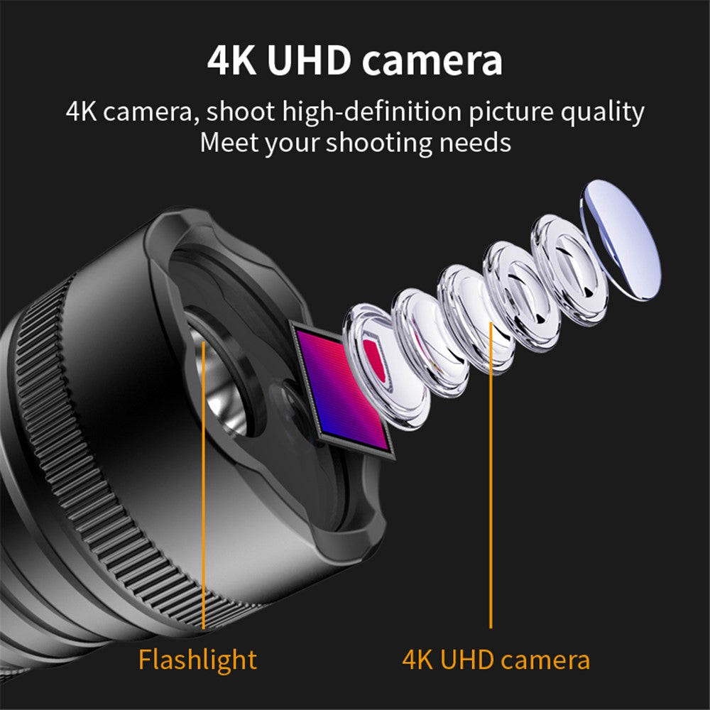 H66B 4K Ultra HD Bike Helmet Camera Waterproof Video Flashlight Camcorder with 120-degree Wide Angle - TechGearPal