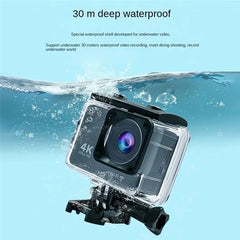 F300AB-R 2 Inch 4K WiFi Action Camera with HD Touch Screen 30m Underwater Camera with Waterproof Case - TechGearPal
