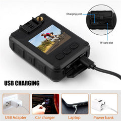L9 Night Vision Body Camera for Motorcycle Riding 2.0-inch Screen 2K HD WiFi Camcorder - TechGearPal