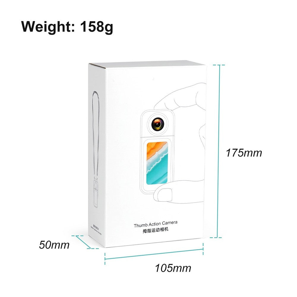 S80 Thumb Camera 2.7K Ultra HD 180 Degree Rotatable Lens 1.47 Inch IPS Screen WiFi Action Camera with 32G Memory Card - TechGearPal
