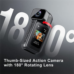 S80 Thumb Camera 2.7K Ultra HD 180 Degree Rotatable Lens 1.47 Inch IPS Screen WiFi Action Camera with 32G Memory Card - TechGearPal